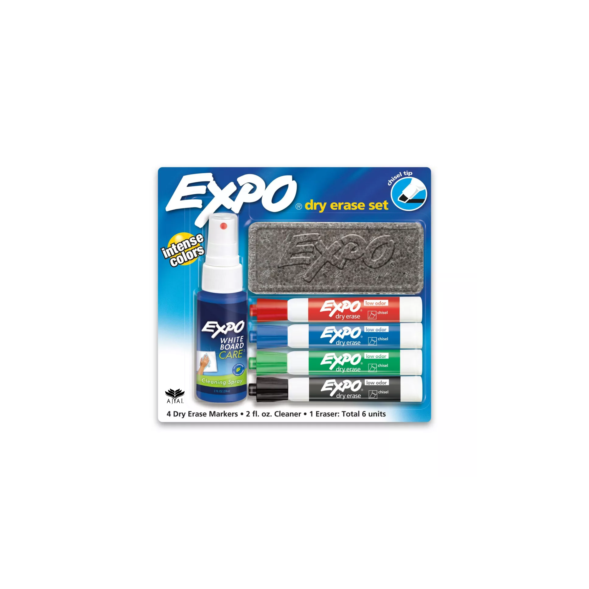 סט 4 טושים מחיקים + מחק EXPO + ספריי ניקוי