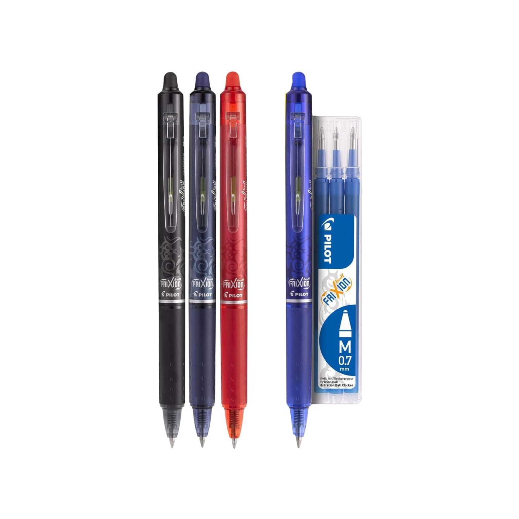 עטי ג'ל מחיק מארז שלישייה PILOT FRIXION CLICKER 0.7