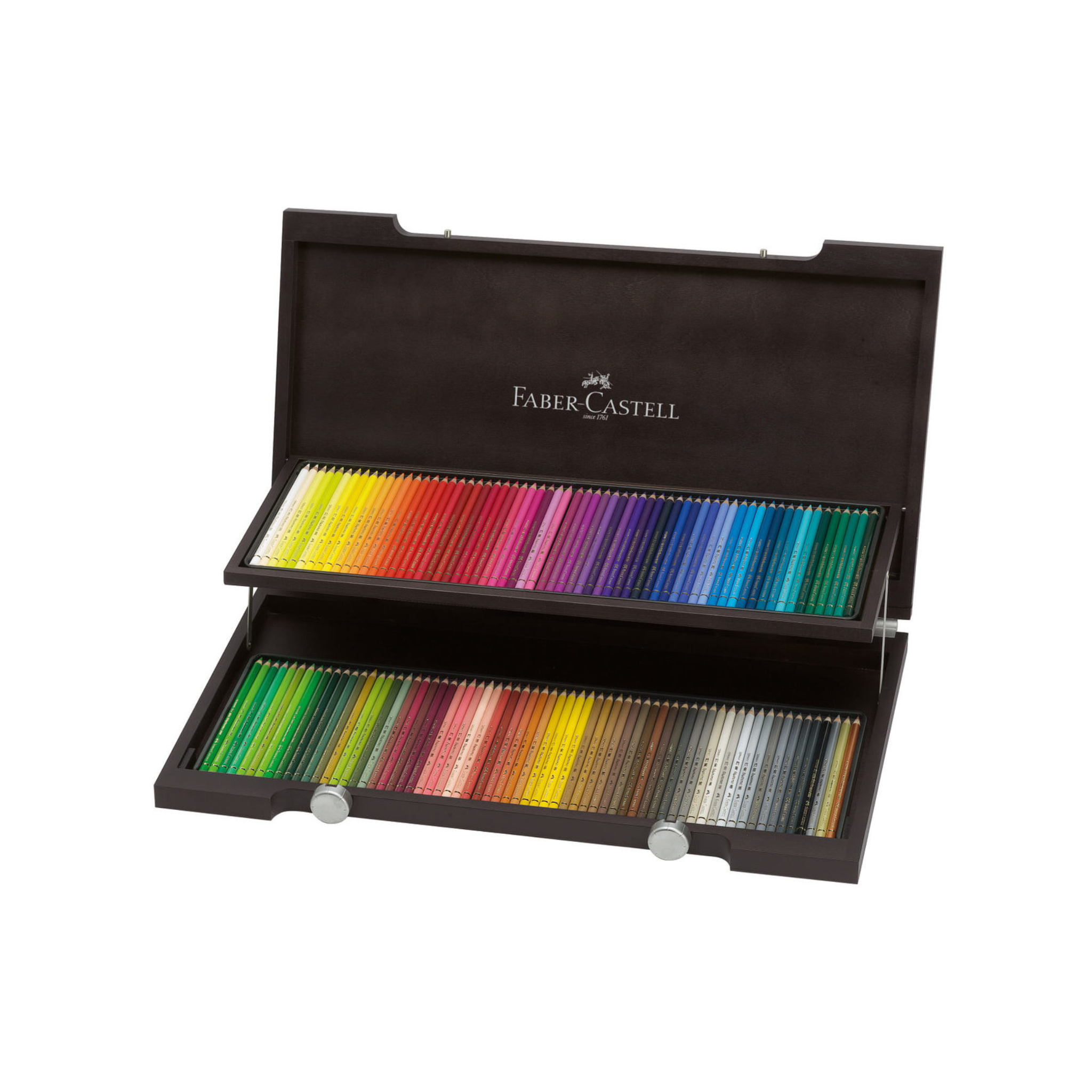סט 120 עפרונות במזוודת עץ Faber Castell Polychromos