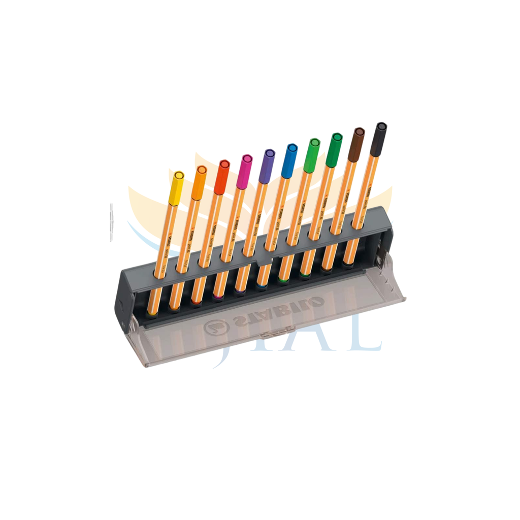 10 עטים בקלמר סטבילו STABILO PIONT 88 X10