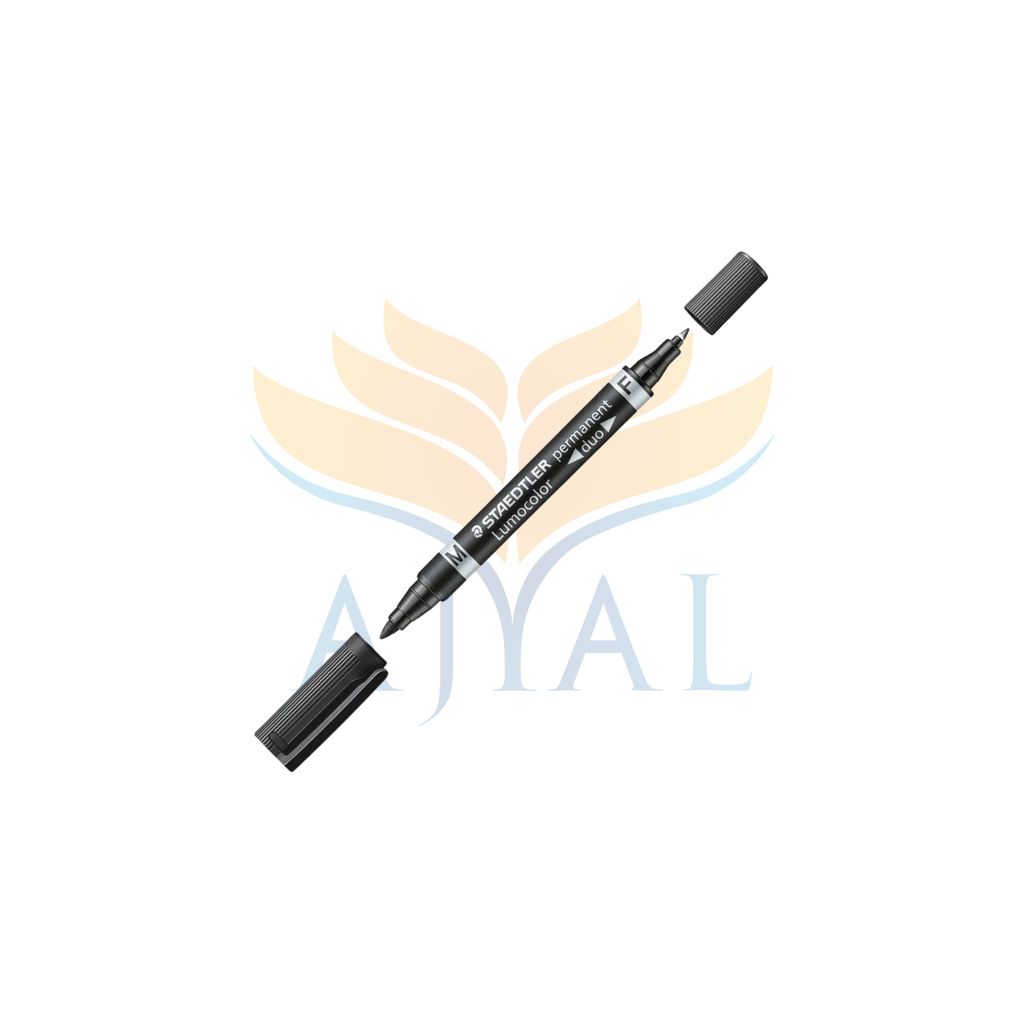 טוש לא מחיק דו צדדי LUMOCOLOR DUO F + M שחור STAEDTLER