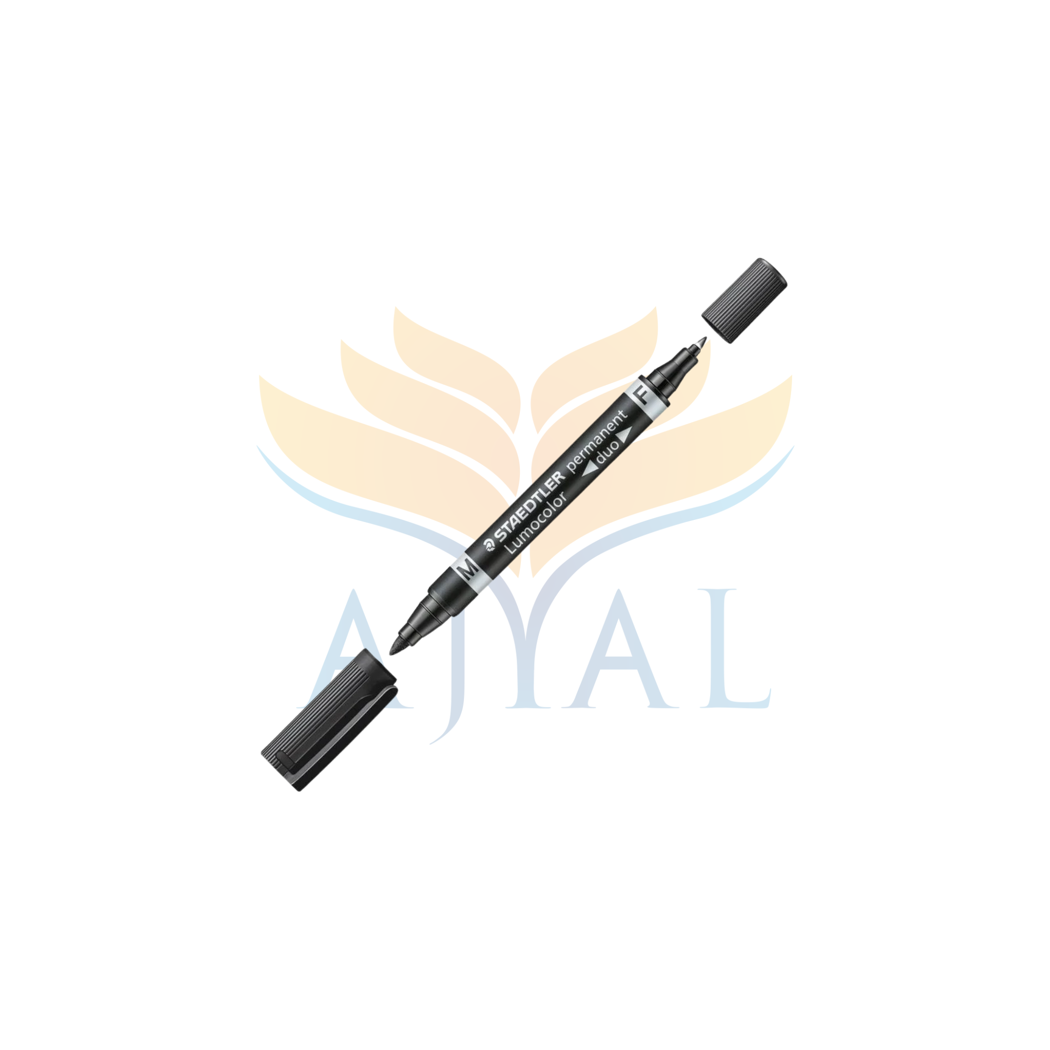 טוש לא מחיק דו צדדי LUMOCOLOR DUO F + M שחור STAEDTLER