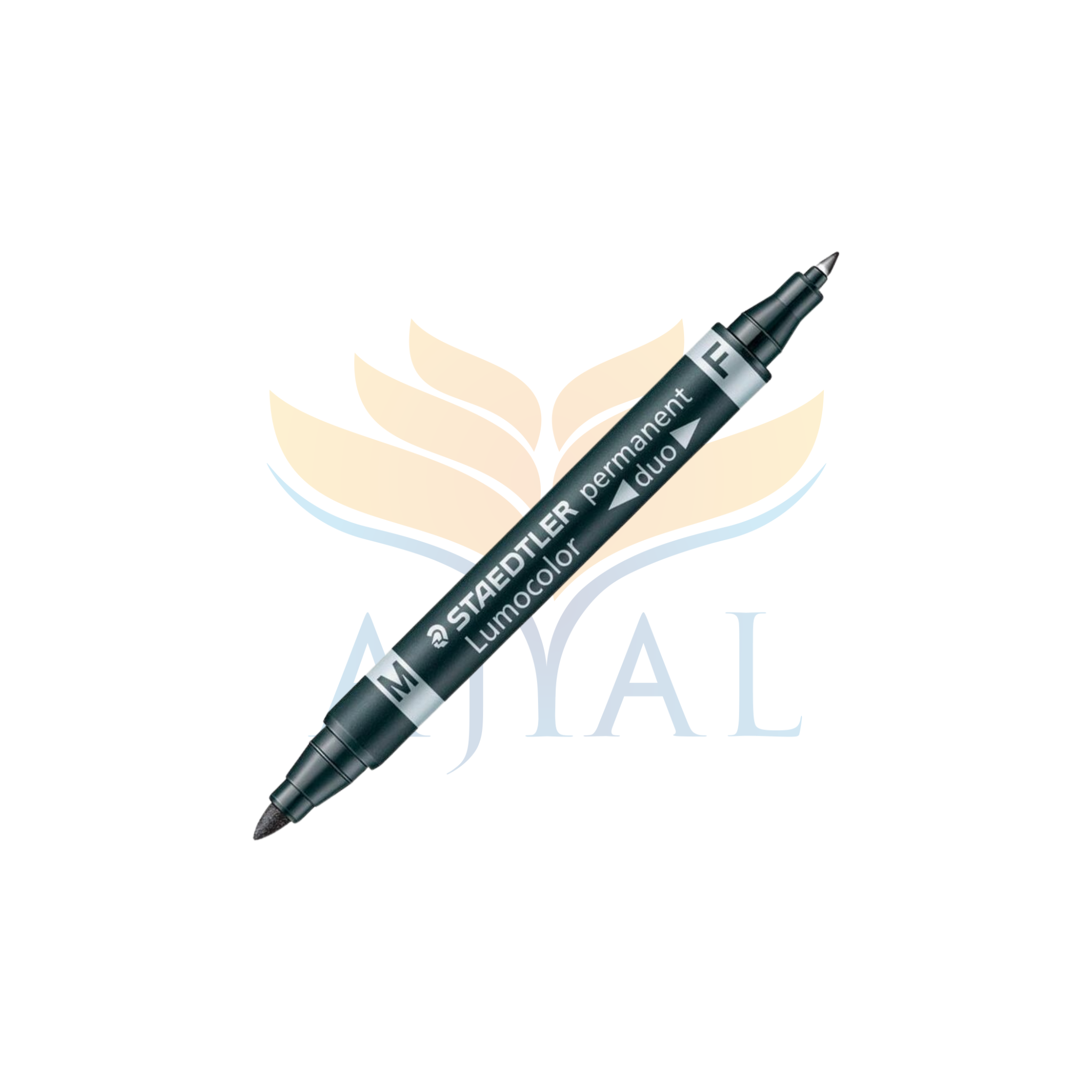 טוש לא מחיק דו צדדי LUMOCOLOR DUO F + M שחור STAEDTLER