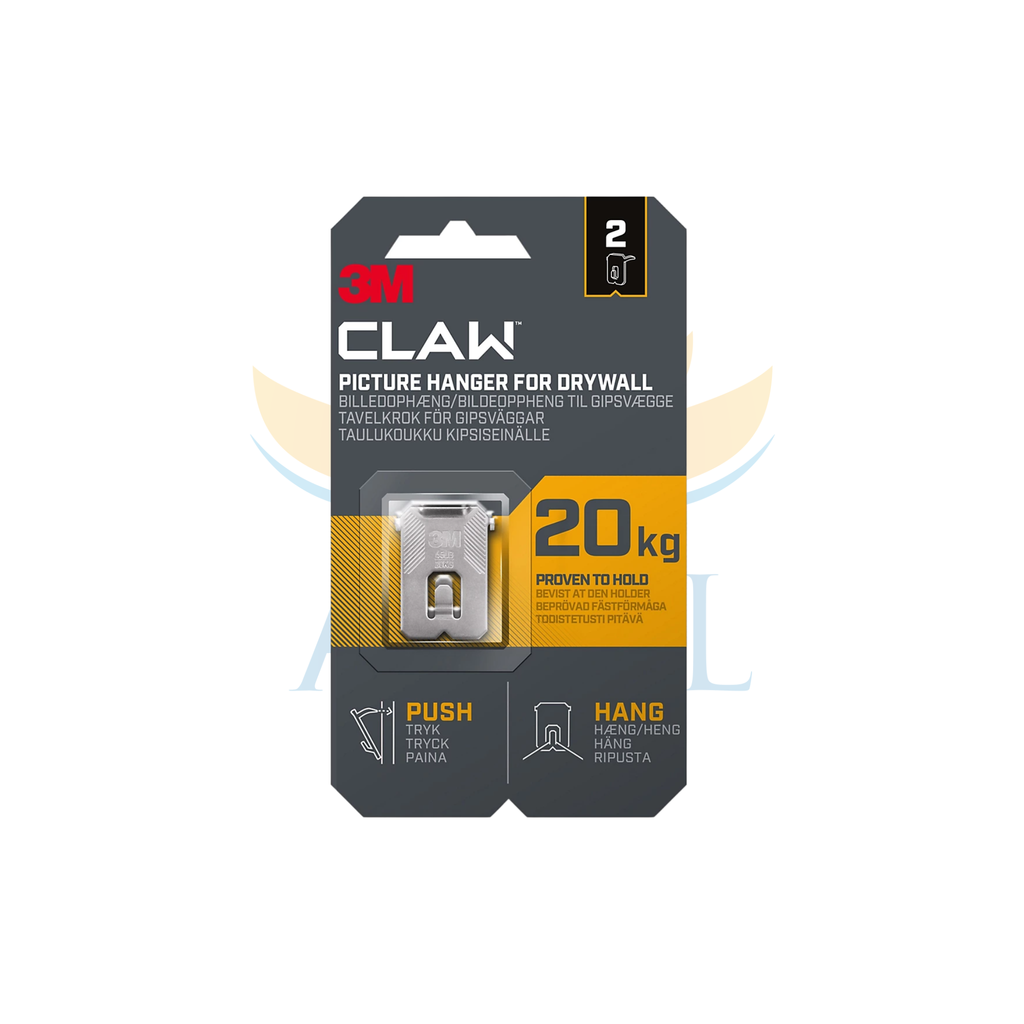 מתלים לקיר גבס 20 ק"ג CLAW 3M X2
