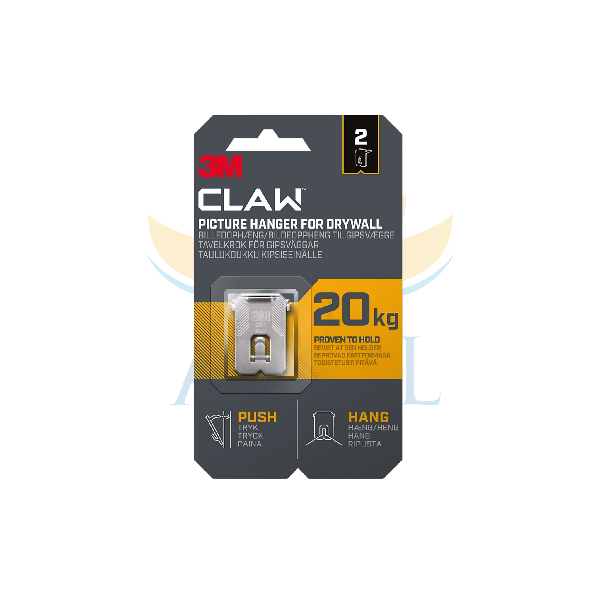 מתלים לקיר גבס 20 ק"ג CLAW 3M X2