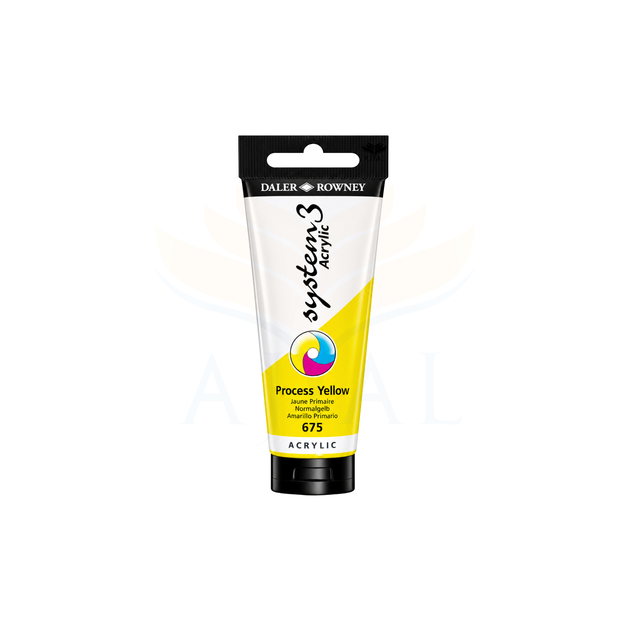צבע אקרילי 150 מ"ל DALER ROWNEY SYSTEM 3 Process Yellow 675