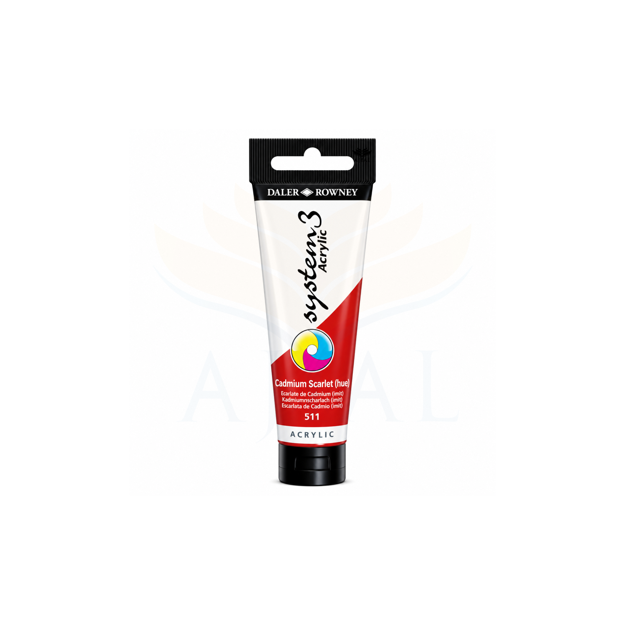 צבע אקרילי 150 מ"ל DALER ROWNEY SYSTEM 3 Cadmium Scarlet Hue 511