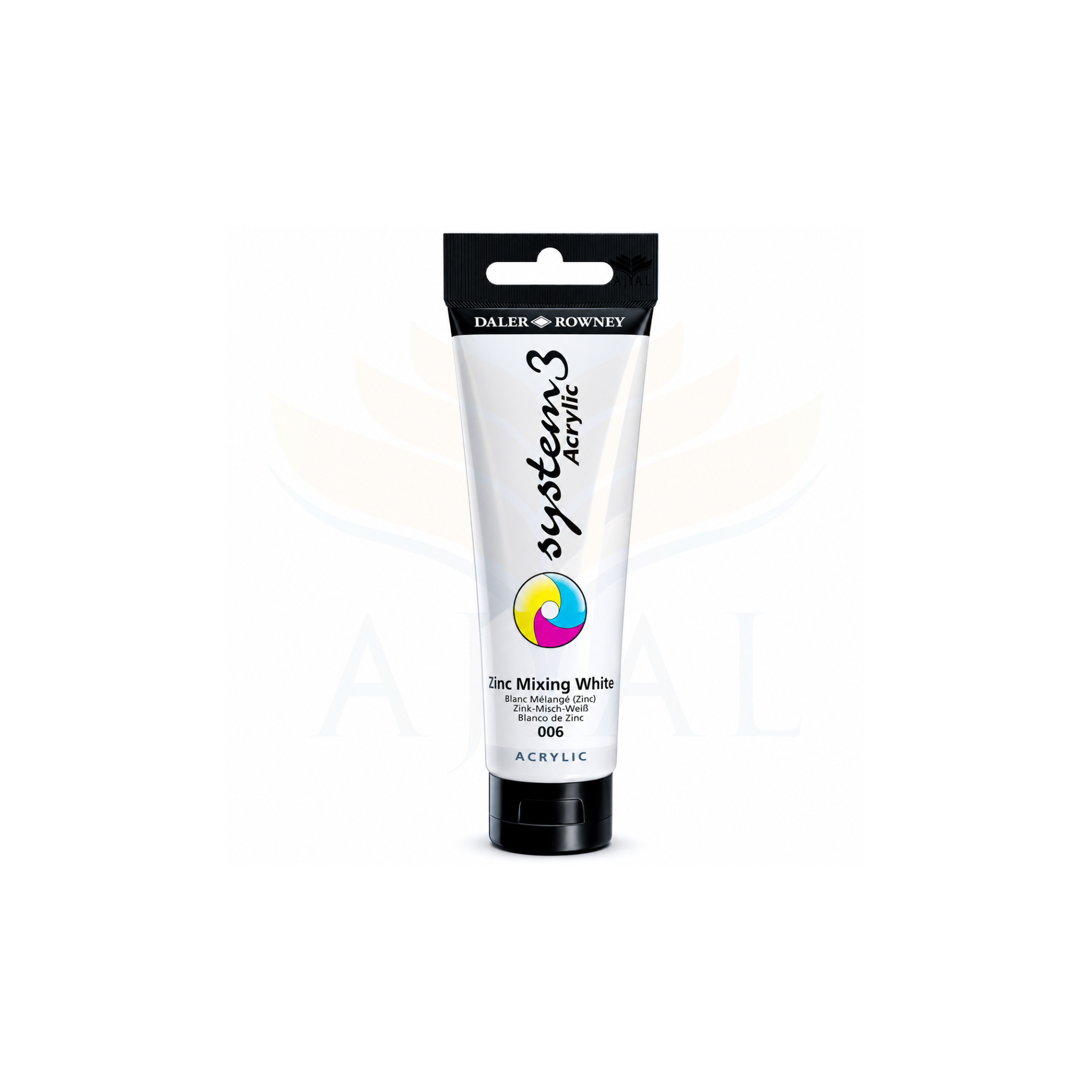 צבע אקרילי 150 מ"ל DALER ROWNEY SYSTEM 3 Zinc Mixing White 006