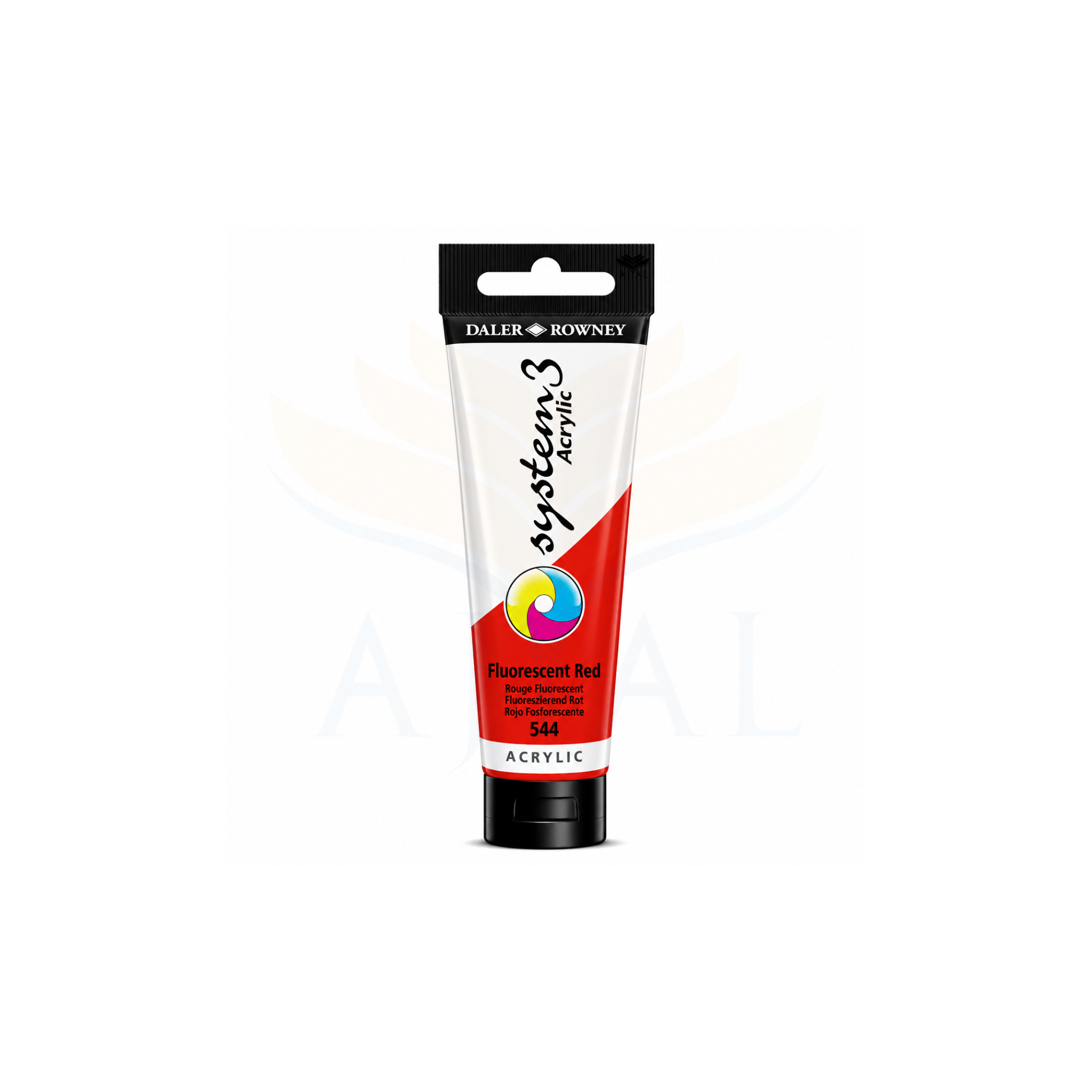 צבע אקרילי 150 מ"ל DALER ROWNEY SYSTEM 3 Fluorescent Red 544