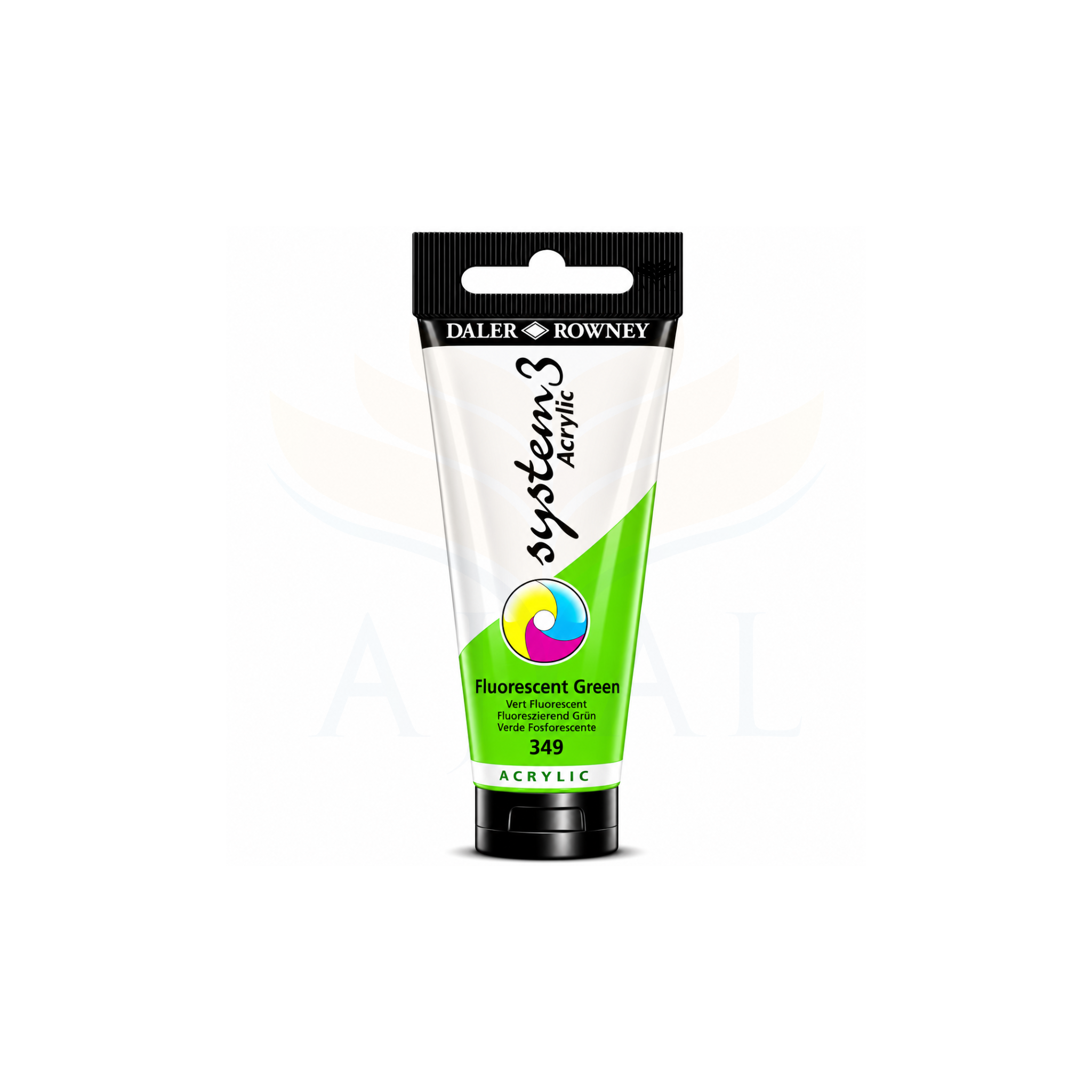 צבע אקרילי 150 מ"ל DALER ROWNEY SYSTEM 3 FLOURESCENT GREEN 349