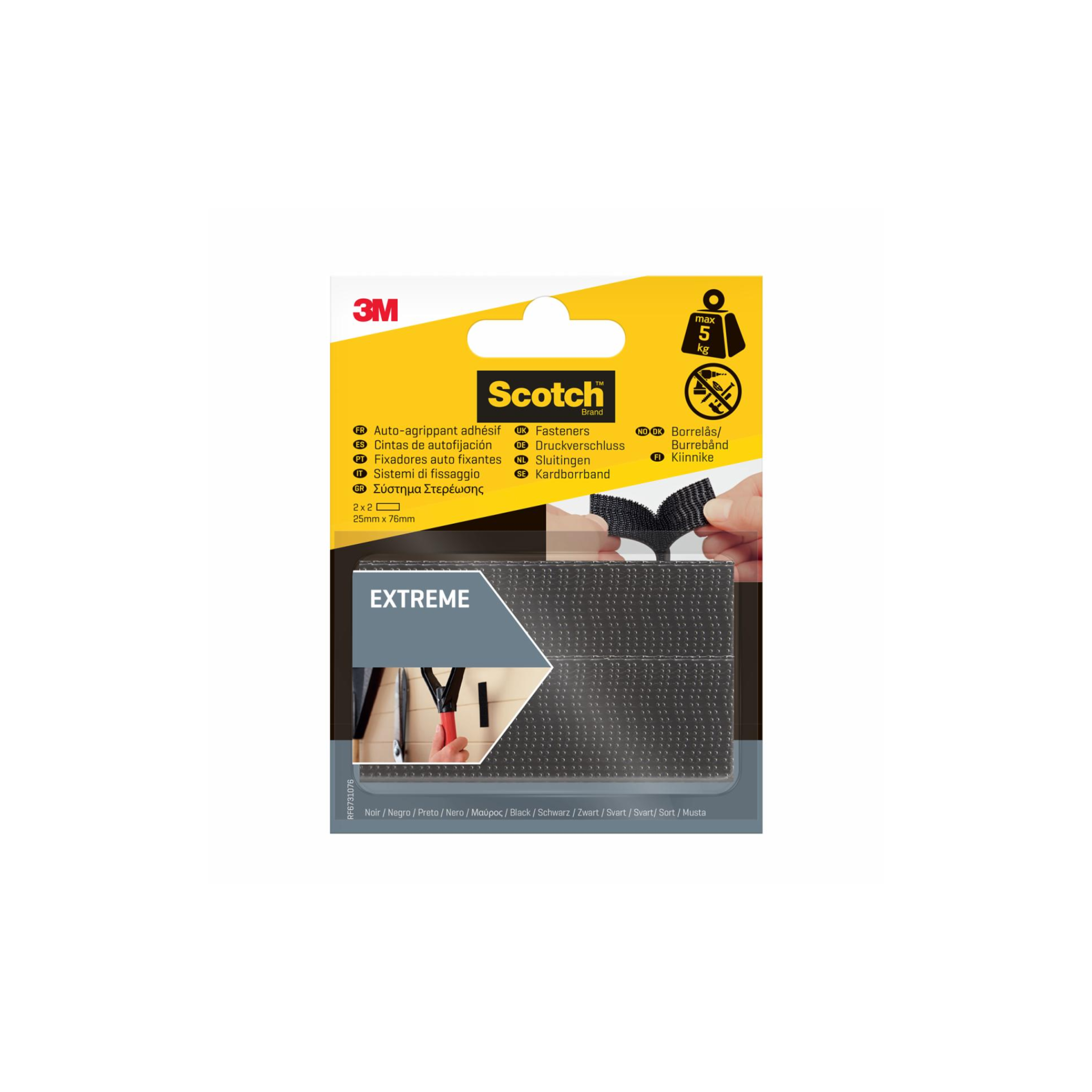 3M SCOTCH סרט ולקרו שחור להדבקה