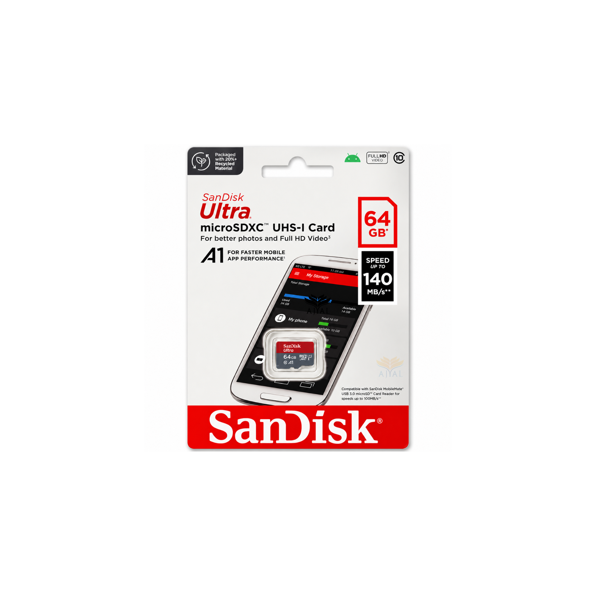 כרטיס זיכאון SANDISK ULTRA 64GB