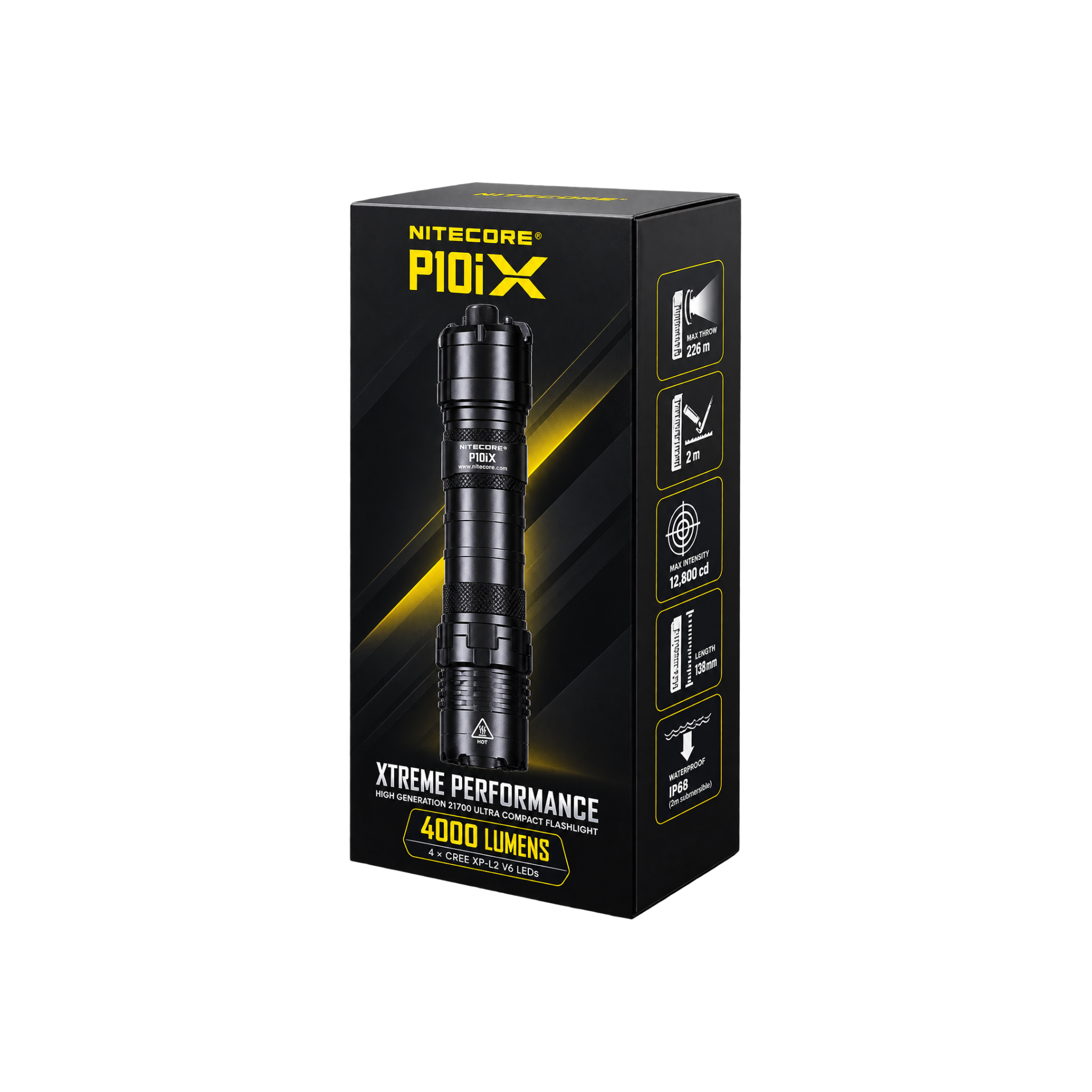פנס יד הצפה נטען 4000 לומן NITECORE P10iX