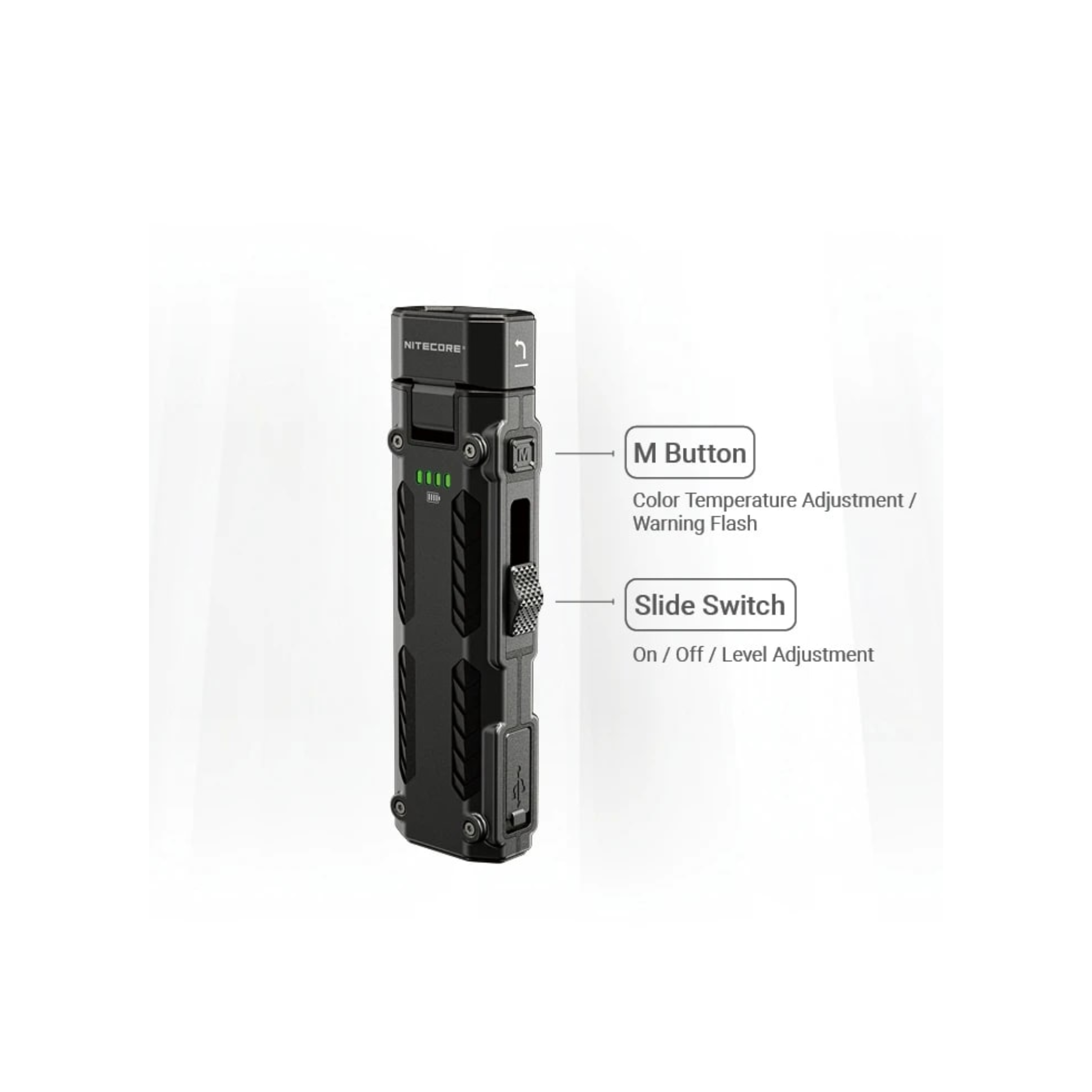 NITECORE פנס יד זוויתי מגנטי נטען 1600 לומן