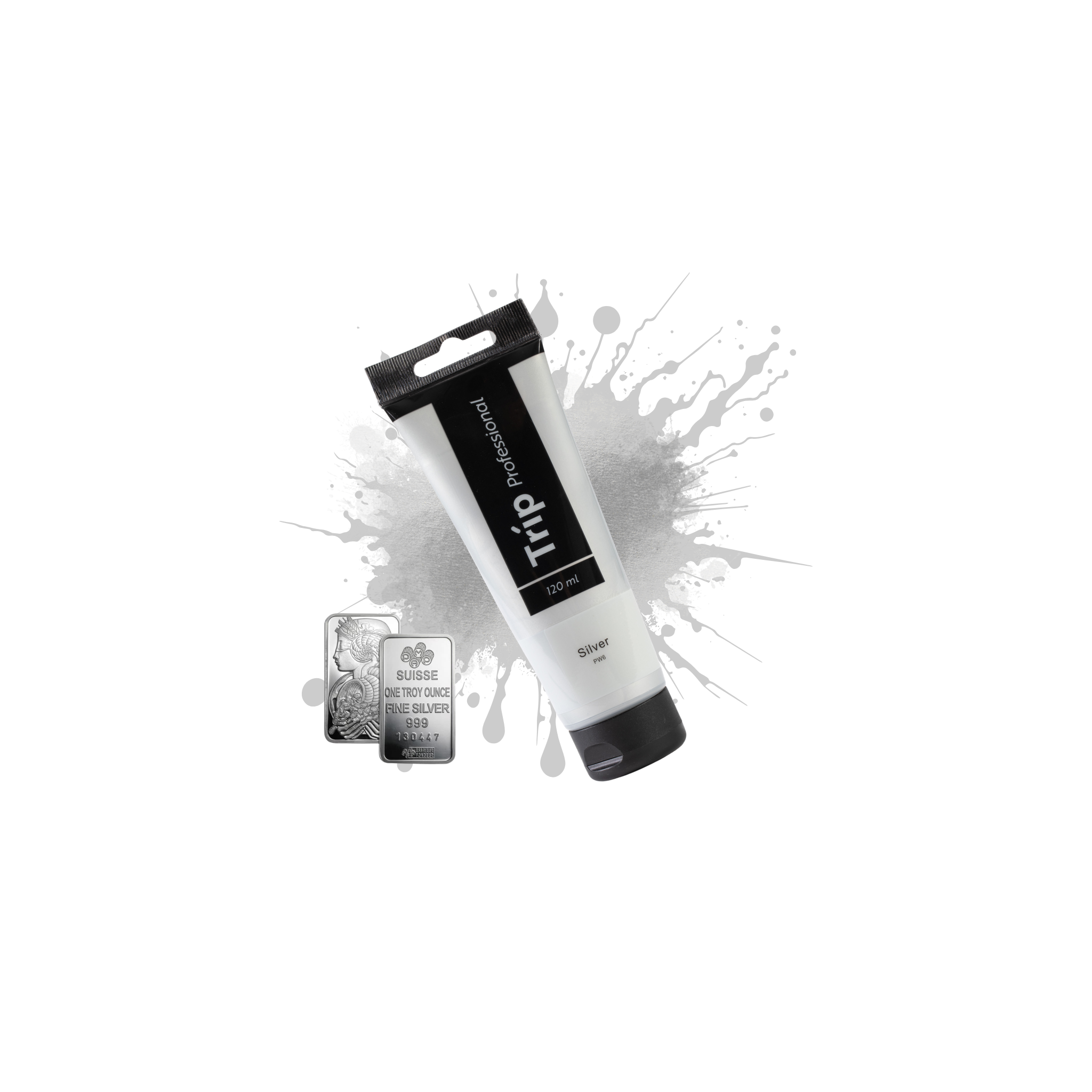 צבע אקריליק 120 מ"ל SILVER