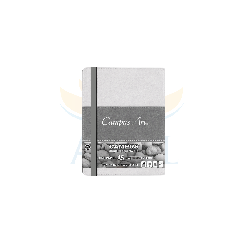 מחברת שורה כריכת בד קשה עם גומיה CAMPUS A5 =