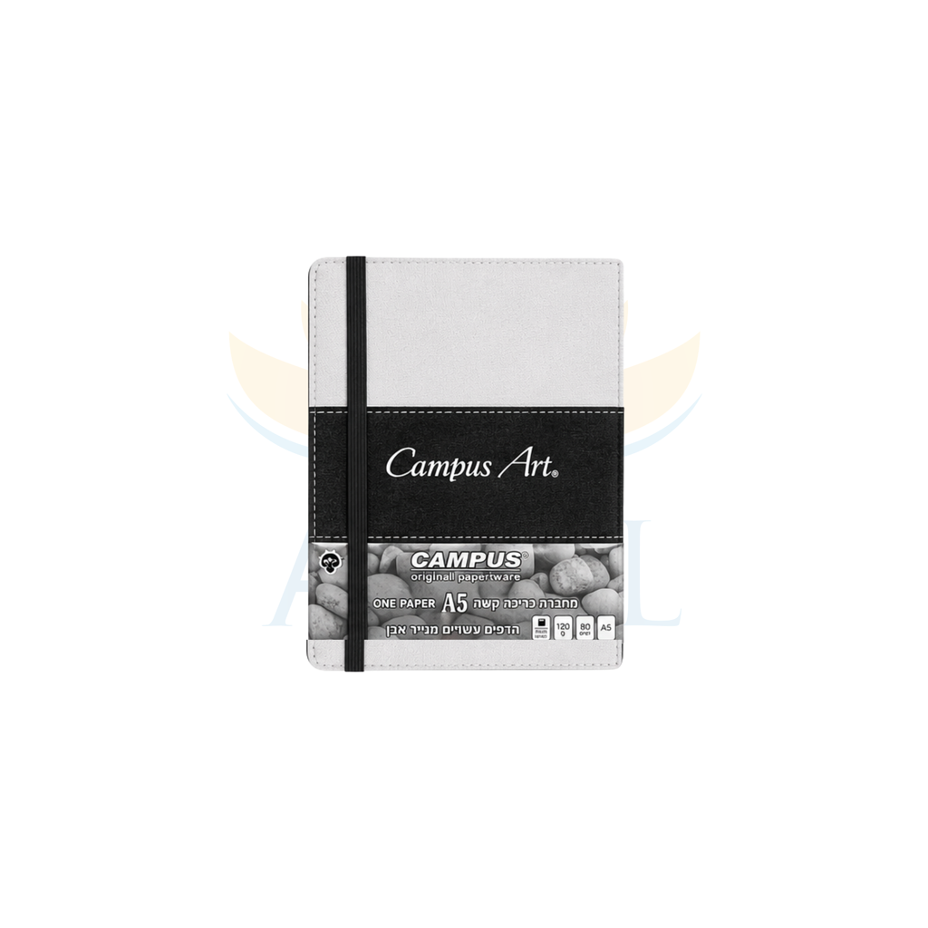 מחברת שורה כריכת בד קשה עם גומיה CAMPUS A5 =