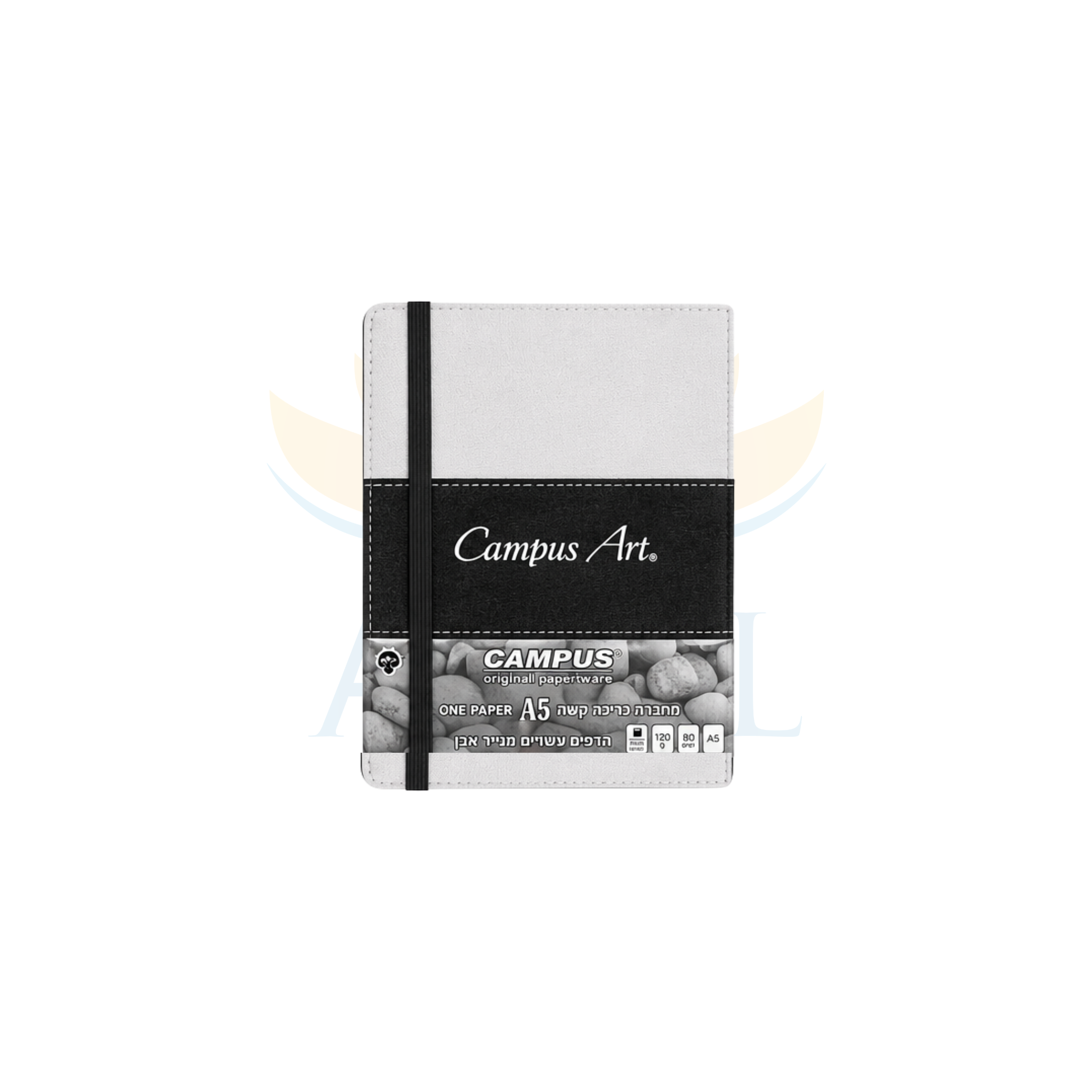 מחברת שורה כריכת בד קשה עם גומיה CAMPUS A5 =