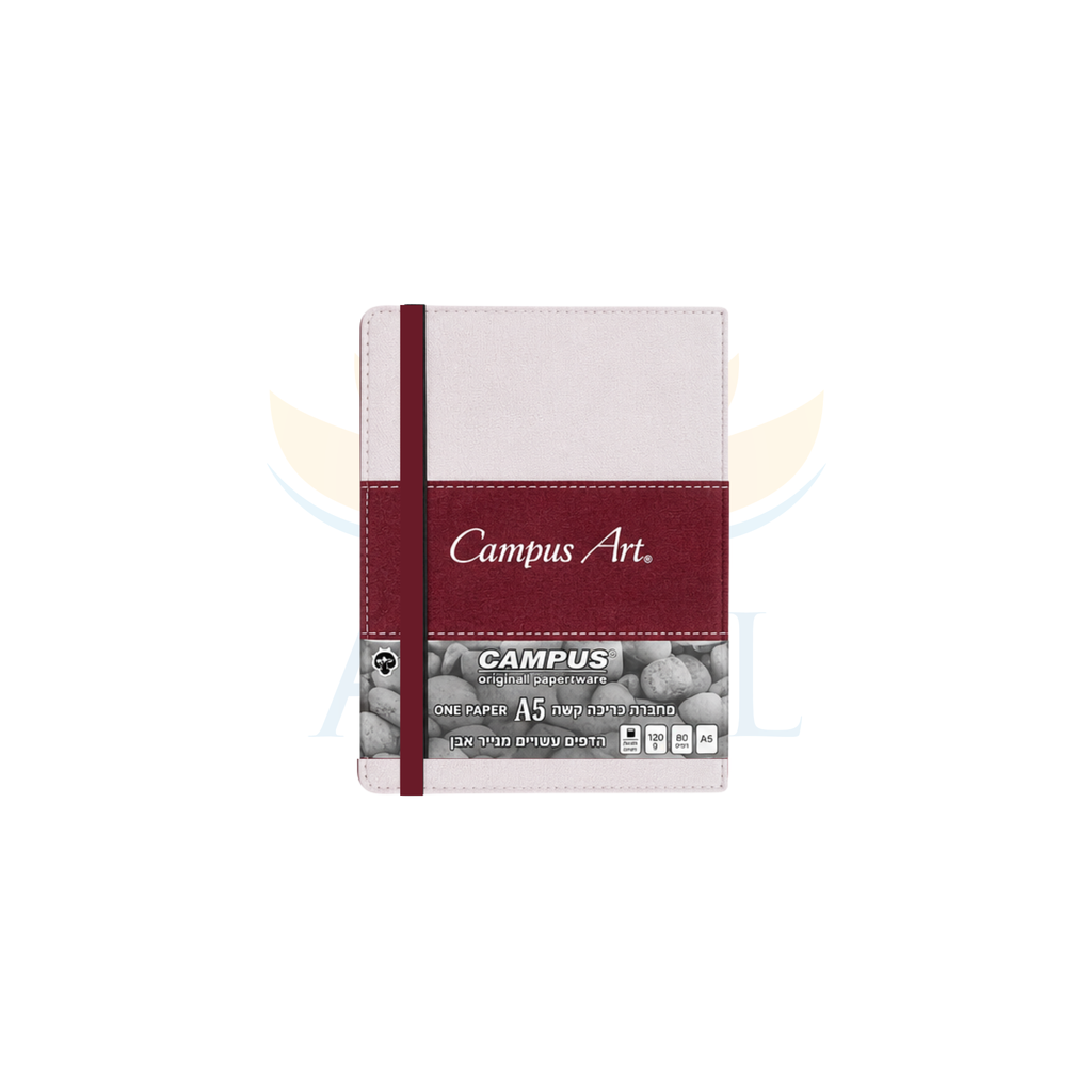 מחברת שורה כריכת בד קשה עם גומיה CAMPUS A5 =