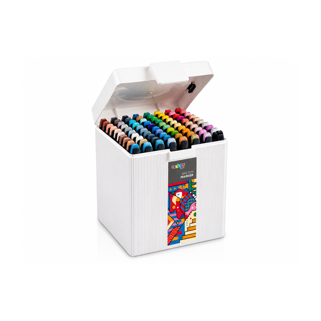 טוש מרקר ראש קטום + מכחול CARIOCA PLUS 80
