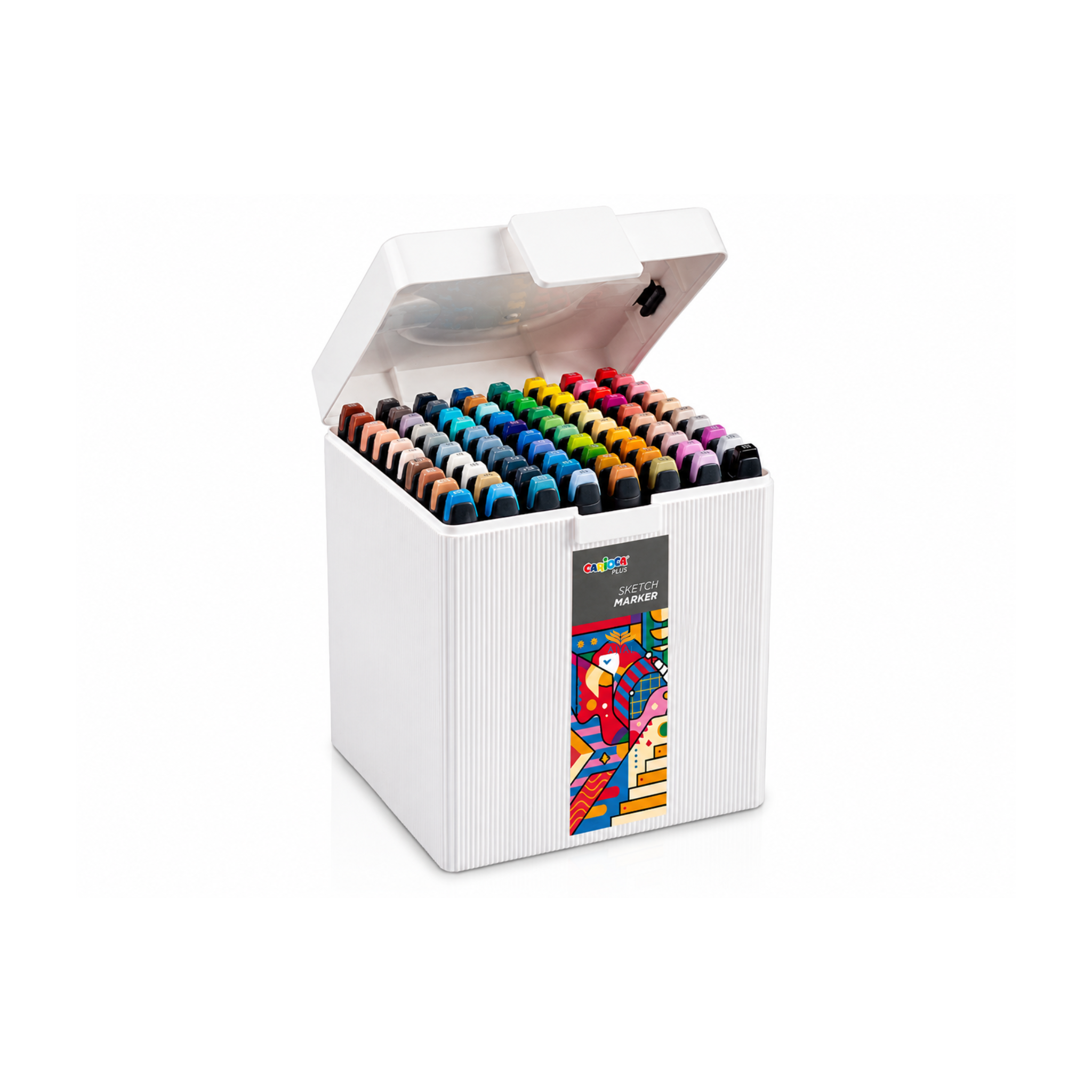 טוש מרקר ראש קטום + מכחול CARIOCA PLUS 80